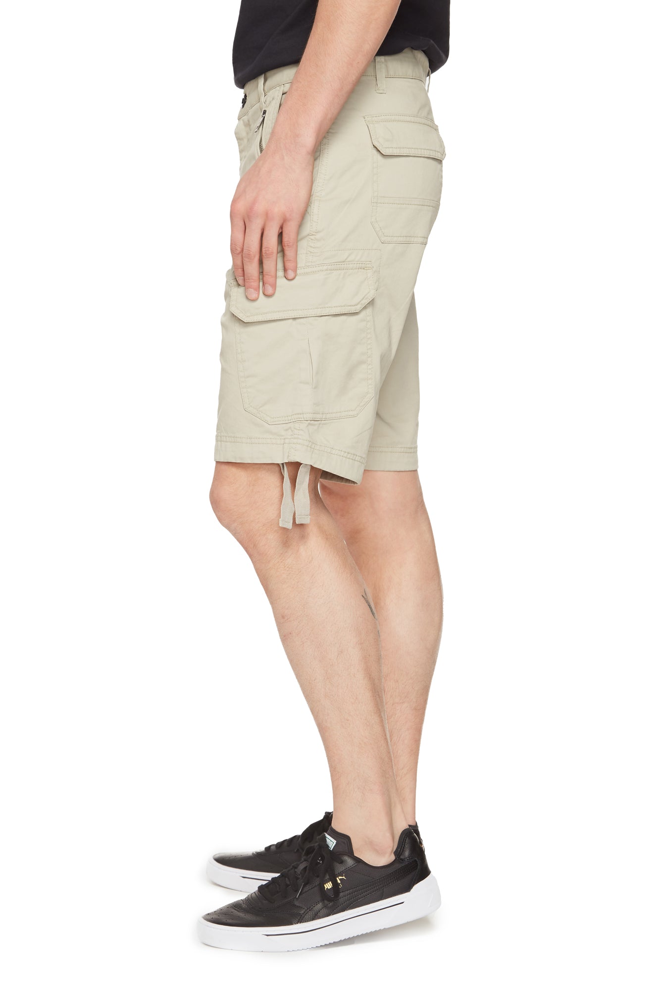 Stretch Twill Cargo Drawstring Shorts