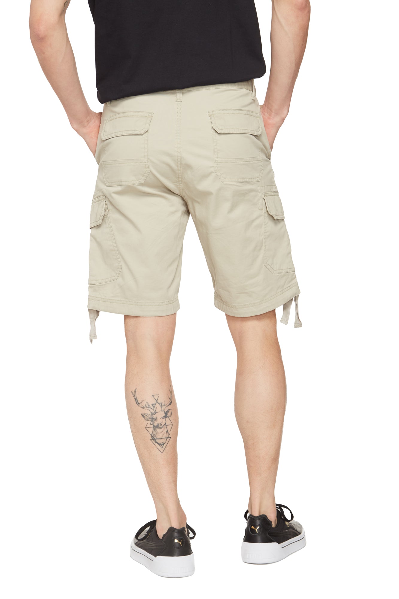 Stretch Twill Cargo Drawstring Shorts